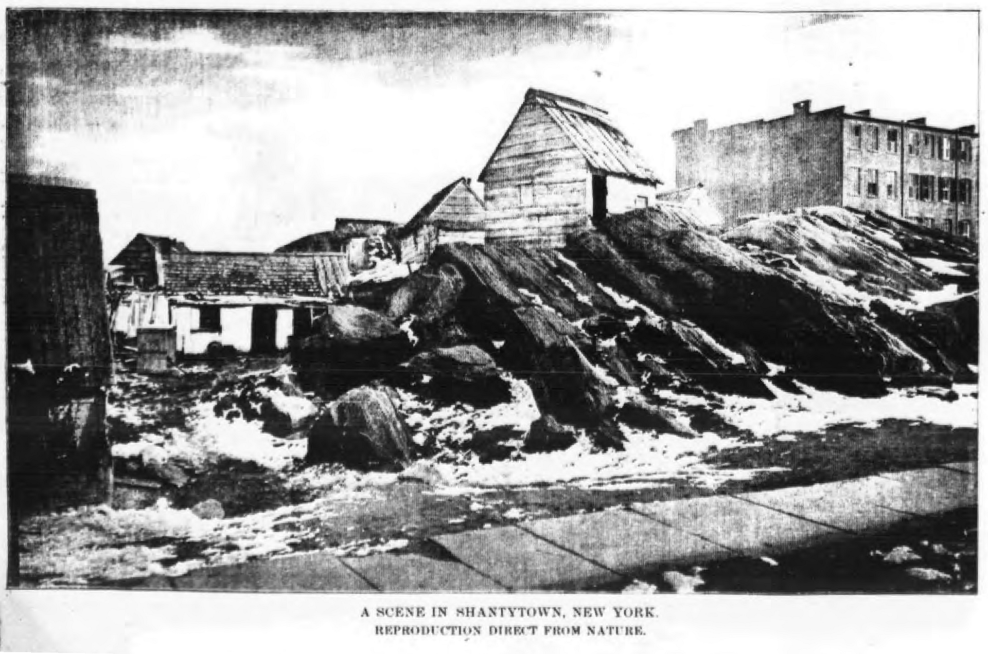 *A Scene in Shantytown, New York*, first full-tone newspaper halftone, March 4, 1880