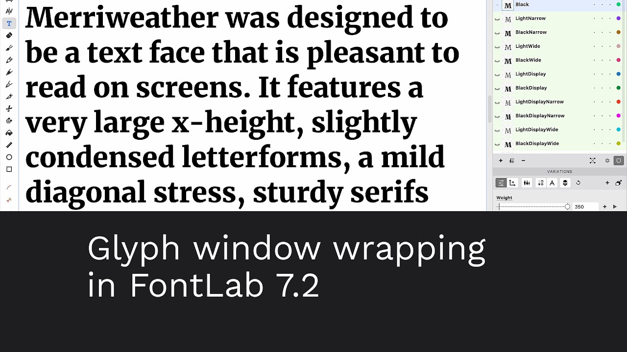Glyph window wrapping in FontLab 7