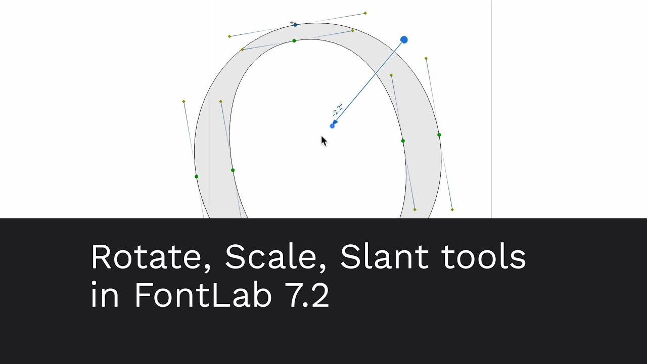 Rotate, Scale and Slant tools in FontLab 7