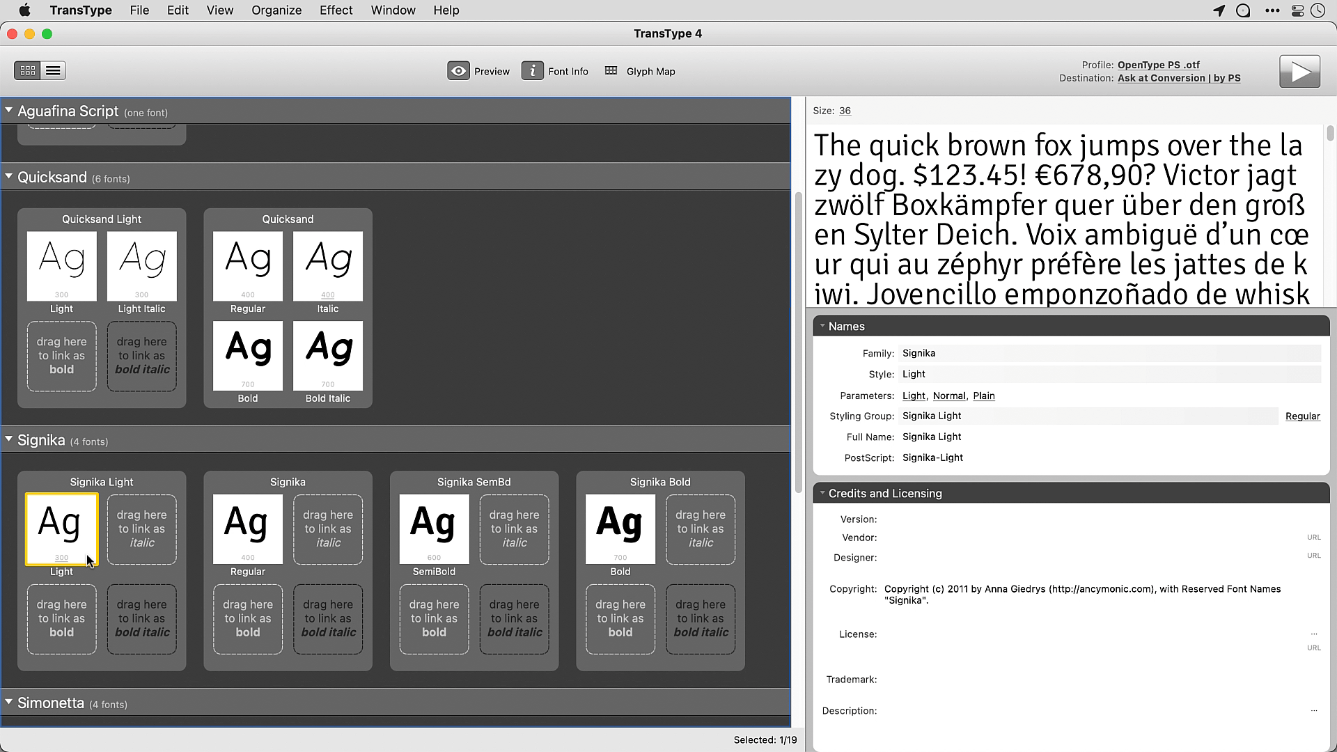 TransType font converter application